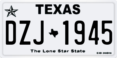 TX license plate DZJ1945