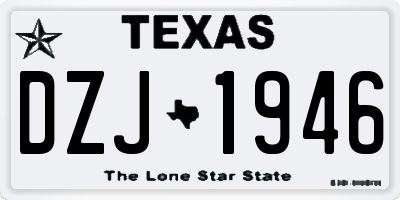 TX license plate DZJ1946