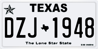 TX license plate DZJ1948