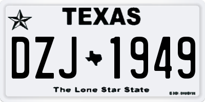 TX license plate DZJ1949