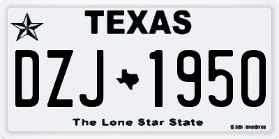TX license plate DZJ1950