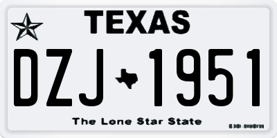 TX license plate DZJ1951