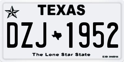 TX license plate DZJ1952