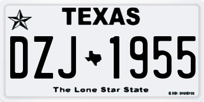 TX license plate DZJ1955