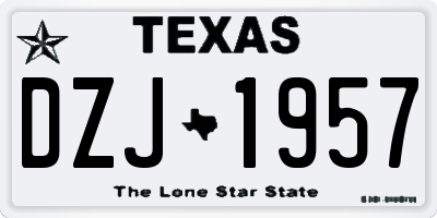 TX license plate DZJ1957