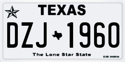 TX license plate DZJ1960
