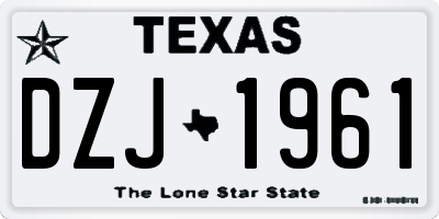 TX license plate DZJ1961