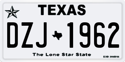 TX license plate DZJ1962