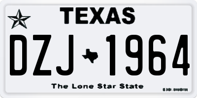 TX license plate DZJ1964
