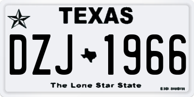 TX license plate DZJ1966