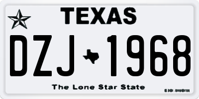 TX license plate DZJ1968