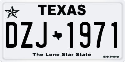 TX license plate DZJ1971