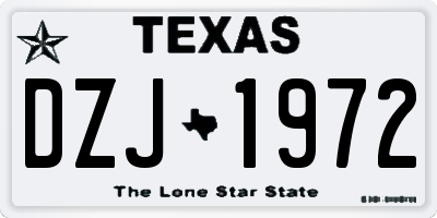 TX license plate DZJ1972