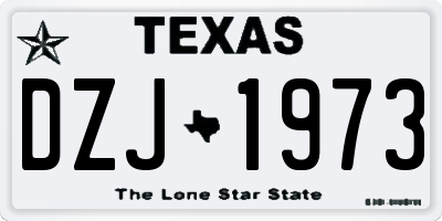 TX license plate DZJ1973