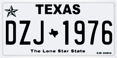 TX license plate DZJ1976