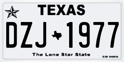 TX license plate DZJ1977