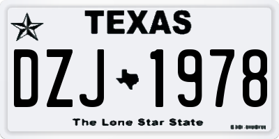 TX license plate DZJ1978