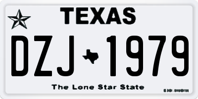 TX license plate DZJ1979