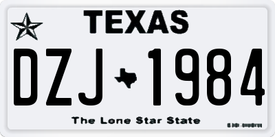 TX license plate DZJ1984