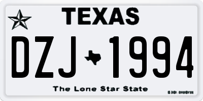 TX license plate DZJ1994