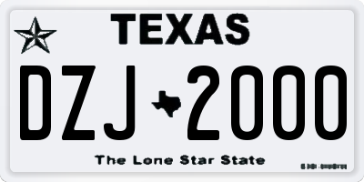 TX license plate DZJ2000