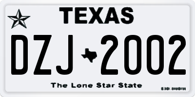 TX license plate DZJ2002