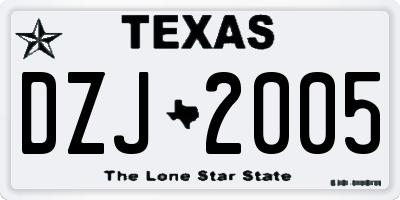 TX license plate DZJ2005