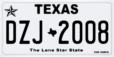 TX license plate DZJ2008
