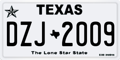 TX license plate DZJ2009