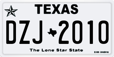 TX license plate DZJ2010