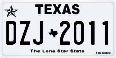 TX license plate DZJ2011