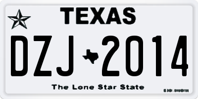 TX license plate DZJ2014