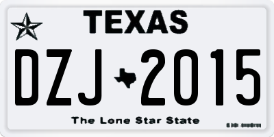 TX license plate DZJ2015