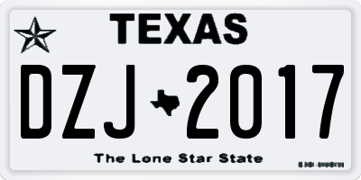 TX license plate DZJ2017