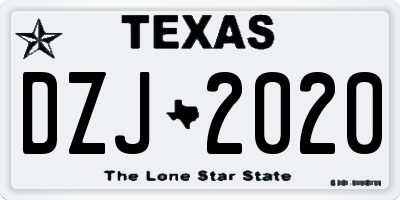 TX license plate DZJ2020