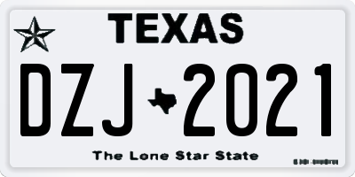 TX license plate DZJ2021