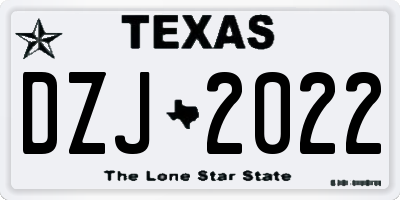 TX license plate DZJ2022