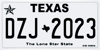TX license plate DZJ2023