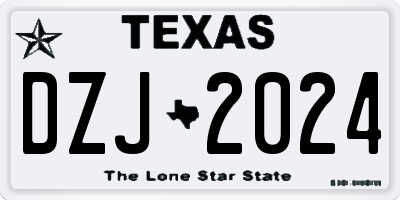 TX license plate DZJ2024