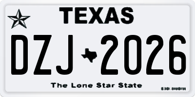 TX license plate DZJ2026