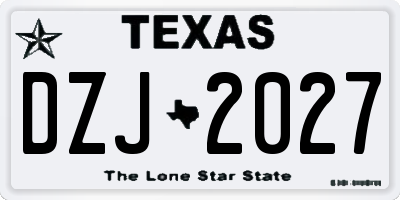 TX license plate DZJ2027