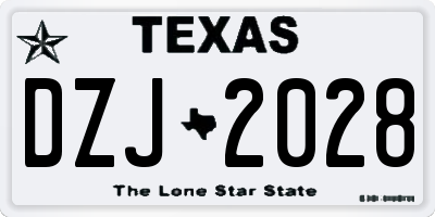 TX license plate DZJ2028