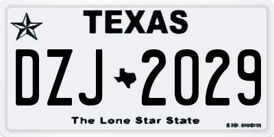 TX license plate DZJ2029