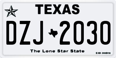 TX license plate DZJ2030