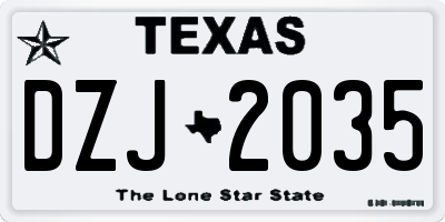 TX license plate DZJ2035