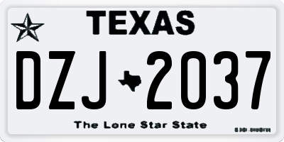 TX license plate DZJ2037