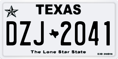 TX license plate DZJ2041