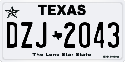 TX license plate DZJ2043