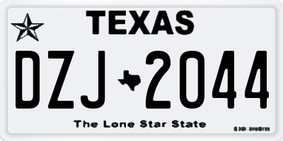 TX license plate DZJ2044