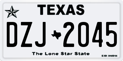 TX license plate DZJ2045
